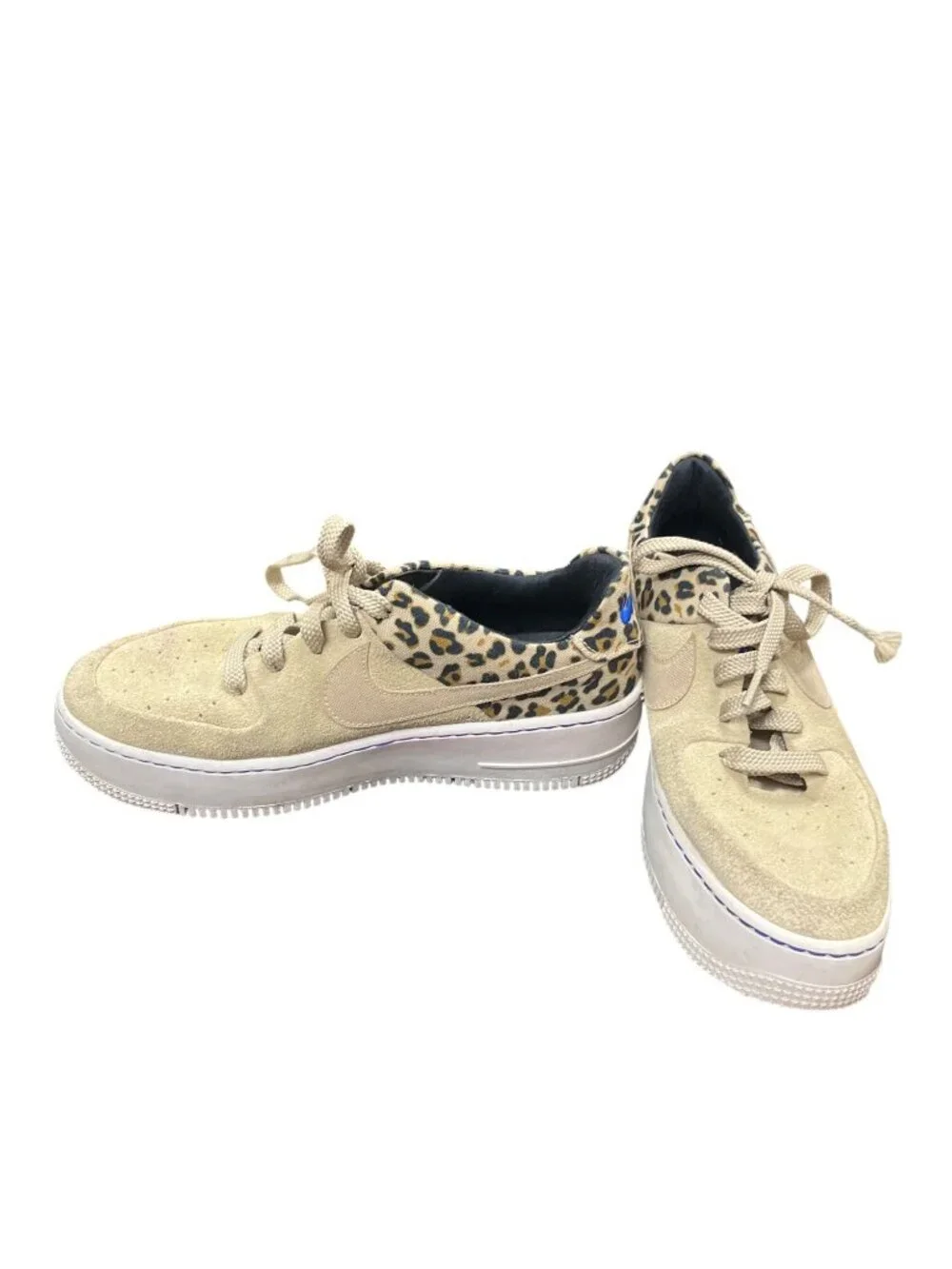 Nike AF1 wms Sage Premium leopard low top tan suede sneakers sz 7.5 SKU 10-521